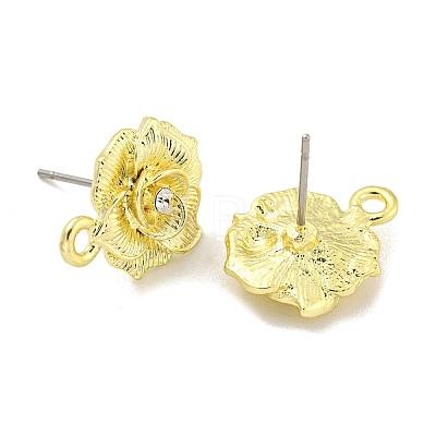 Rack Plating Alloy Stud Earring Finding FIND-C053-01G-01-1