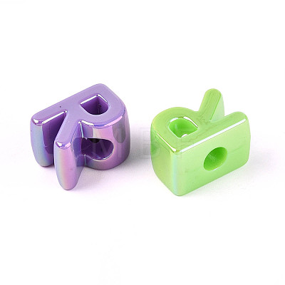 UV Plating Opaque Acrylic European Beads OACR-M027-03R-1