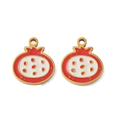 Fruit 304 Stainless Steel Enamel Pendants SA-CBA49D2-11G-01-1