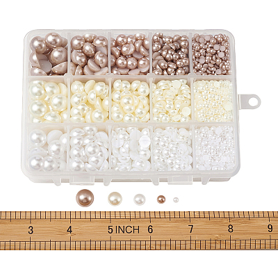 ABS Plastic Imitation Pearl Cabochons SACR-TA0001-04-1