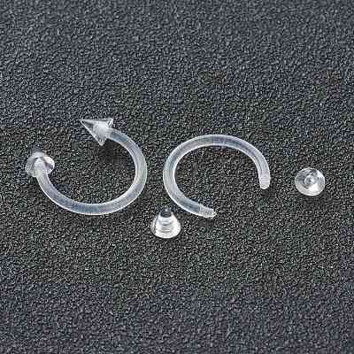 Acrylic Circular/Horseshoe Barbell with Double Pointed End AJEW-P084-03-1