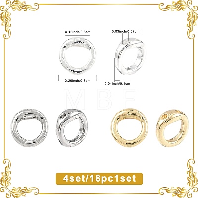 18Pcs Brass Ring Charm Connectors KK-FS0002-16G-1