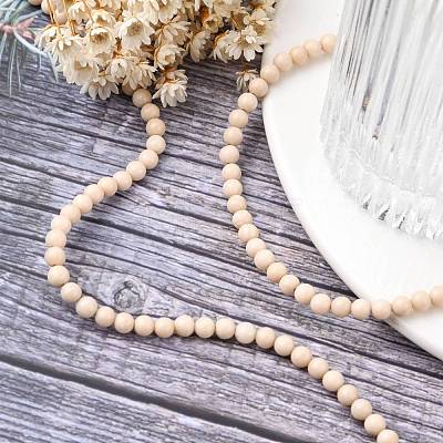 Natural Fossil Beads Strands G-E110-4mm-2-1