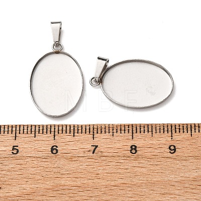 304 Stainless Steel Pendant Cabochon Settings STAS-D379-03B-P-1