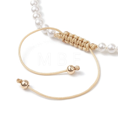 Shell Pearl Braided Bead Bracelets BJEW-JB11479-04-1