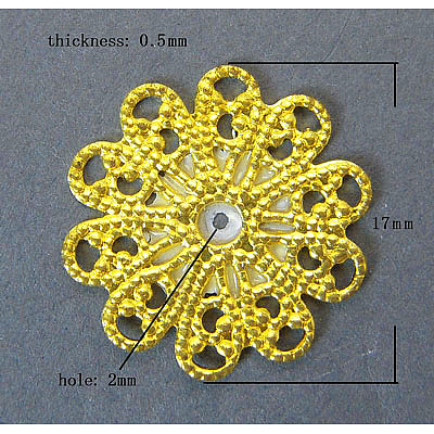 Brass Vintage Filigree Findings X-KK-B554-G-1