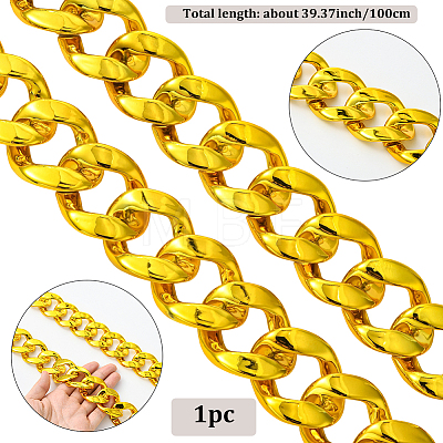 1Pc Acrylic Cuban Link Chain Necklaces for Men NJEW-SP0001-09B-G-1