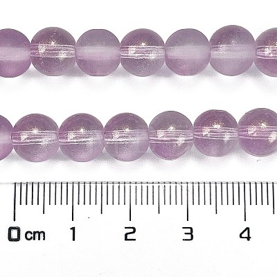 Frosted Transparent Glass Bead Strands GLAA-P065-8mm-07-1