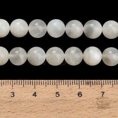 Natural White Moonstone Beads Strands G-L664-A01-8mm-A-1
