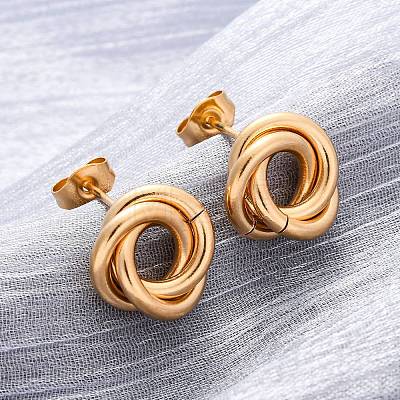 304 Stainless Steel Stud Earrings EJEW-L241-02G-1