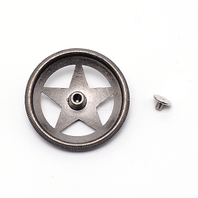 1-Hole Alloy Buttons PALLOY-WH0092-12B-1