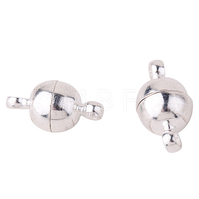 Round Brass Magnetic Clasps with Loops KK-PH0012-14-NF-1