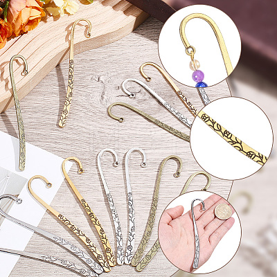 24Pcs 4 Styles Zinc Alloy Bookmark Findings FIND-PA0001-73-1
