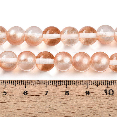Baking Paint Transparent Glass Beads Strands DGLA-N011-10mm-04-1