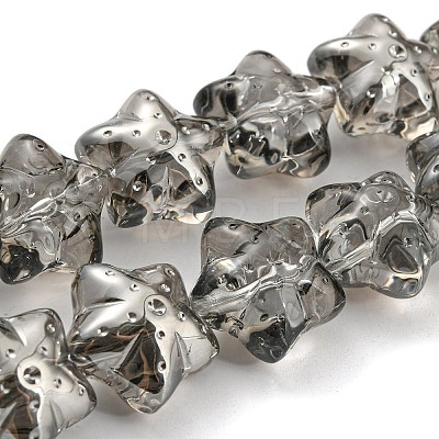 Pearl Luster Plated Electroplate Transparent Glass Beads Strands EGLA-G037-07A-PL01-1