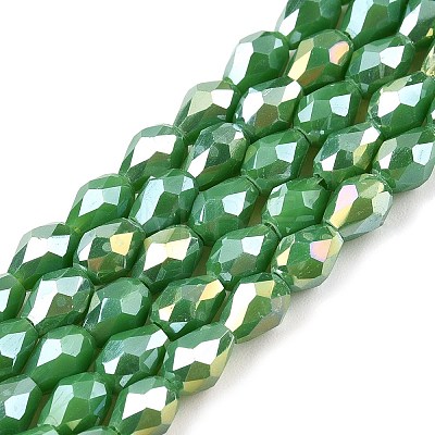 Opaque Solid Color Electroplate Glass Beads Strands EGLA-N013-P4mm-B04-1