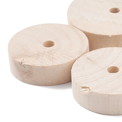 (Defective Closeout Sale: Crack) Unfinished Wooden Wheels DIY-XCP0001-94-1