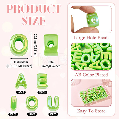 50Pcs 5 Styles UV Plating Opaque Acrylic Beads PACR-TA0001-31C-1