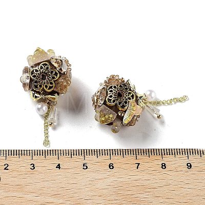 Alloy Resin Flower Beads RESI-C048-02-1