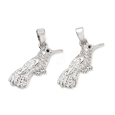 Brass Micro Pave Clear Cubic Zirconia Pendants KK-G533-07C-P-1