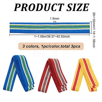 3Pcs 3 Colors 92% Cotton & 8% Elastic Fiber Ribbing Fabric for Cuffs FIND-BC0004-38-1