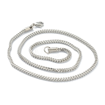 304 Stainless Steel Wheat Chain Necklaces NJEW-I245-08B-P-1