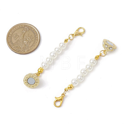 2Pcs 2 Styles Alloy Rhinestone Magnetic Clasps AJEW-JB01294-1