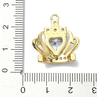 Rack Plating Real 18K Gold Plated Brass Micro Pave Cubic Zirconia Pendants KK-B084-18G-1