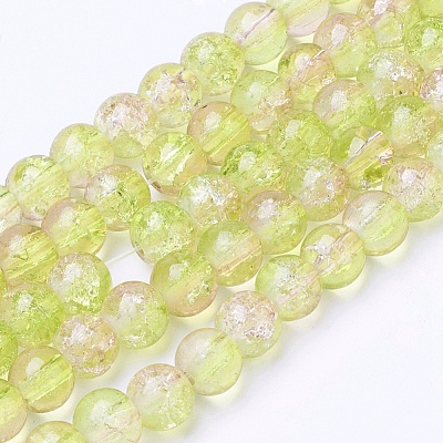 Spray Painted Crackle Glass Beads Strands X-CCG-Q002-6mm-05-1