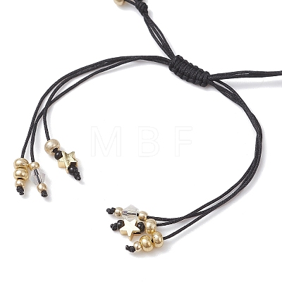 Natural Carnelian & Tiger Eye & Blue Quartz & Nylon Thread Adjustable Multi-strand Bracelets BJEW-MZ00238-02-1