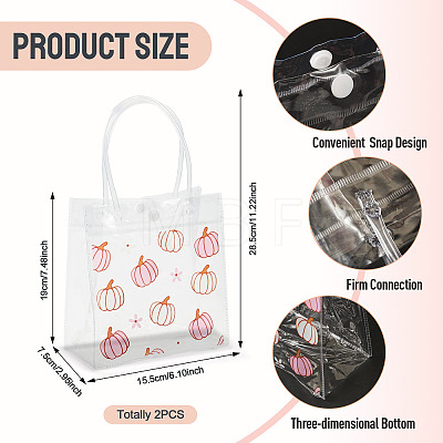 Rectangle Transparent Printed PVC Plastic Gift Tote Bags ABAG-TADJ0002-002A-1