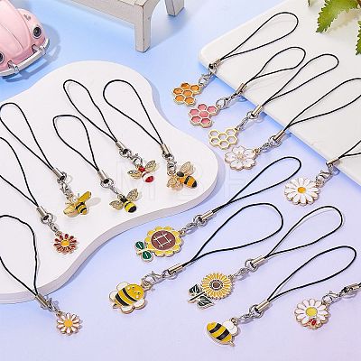 Alloy Enamel Mobile Strap HJEW-SW00026-02-1