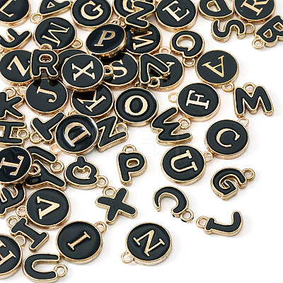 Initial Letter A~Z Alphabet Alloy Enamel Charms ENAM-TA0003-58-1