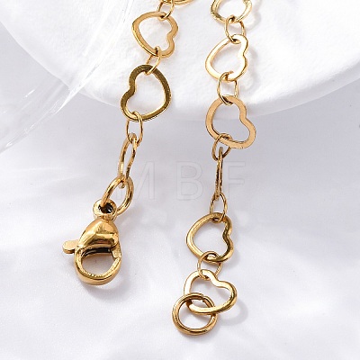 304 Stainless Steel Heart Link Bracelets LS-BJEW-I191-01-1