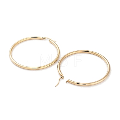 Ring 304 Stainless Steel Hoop Earrings for Women Men EJEW-B049-01H-G-1