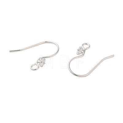 Anti-Tarnish Rhomdium Plated 925 Sterling Silver Micro Pave Single Cubic Zirconia Ear Wire STER-NH0001-66P-1