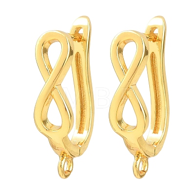 Brass Hoop Earrings Findings KK-K340-34G-1
