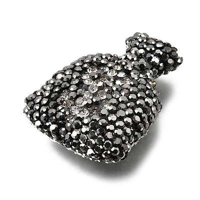 Handmade Polymer Clay Rhinestone Beads CLAY-Z006-04A-1