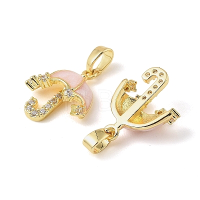 Brass Micro Pave Cubic Zirconia Pendants KK-A290-05G-02-1