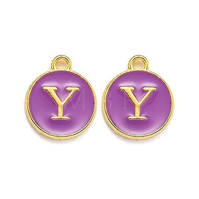 Golden Plated Alloy Enamel Charms LS-ENAM-Q437-12Y-1