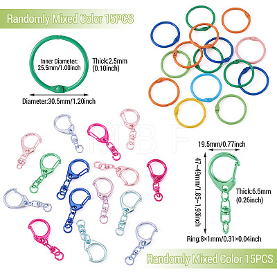 15Pcs Spray Painted Alloy Swivel Snap Hook Clasps FIND-TA0010-57-1