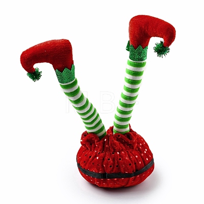 Christmas Cloth Elf Leg Ornaments DJEW-M007-02B-1
