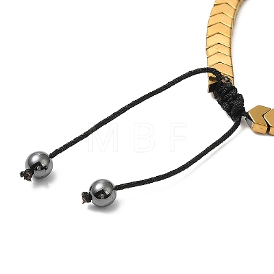 Synthetic Non-magnetic Hematite Arrow Braided Bead Bracelets BJEW-E080-01A-1