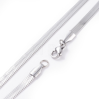 Non-Tarnish 304 Stainless Steel Snake Chains Necklaces NJEW-O058-29P-1