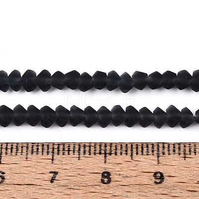 Frosted Transparent Glass Beads Strands GLAA-N016-4mm-30-1