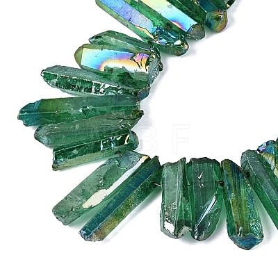 Spray Painted Electroplate Natural Quartz Crystal Points Beads Strands G-Q610-02E-1