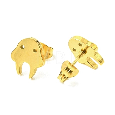 Cute Little Animal Theme 304 Stainless Steel Stud Earrings EJEW-B041-03A-G-1