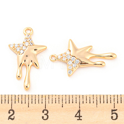 Brass Micro Pave Cubic Zirconia Pendants KK-E090-33G-1