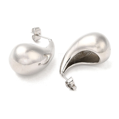Rack Plating Brass Twist Teardrop Stud Earrings for Women X-EJEW-K247-02P-1