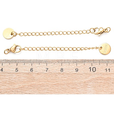 304 Stainless Steel Chain Extender with Flat Round Charms STAS-G383-04G-1